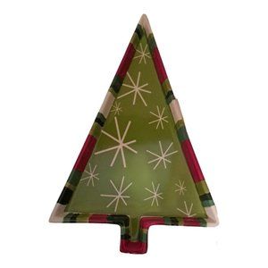 Great American Christmas Tree Trinket Plate Dish Microwave Dishwasher Safe